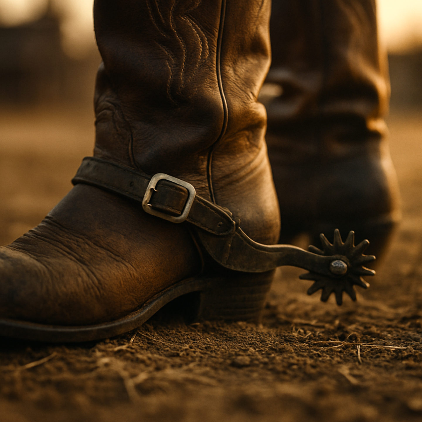 AI image of a midwestern boot with a rowel