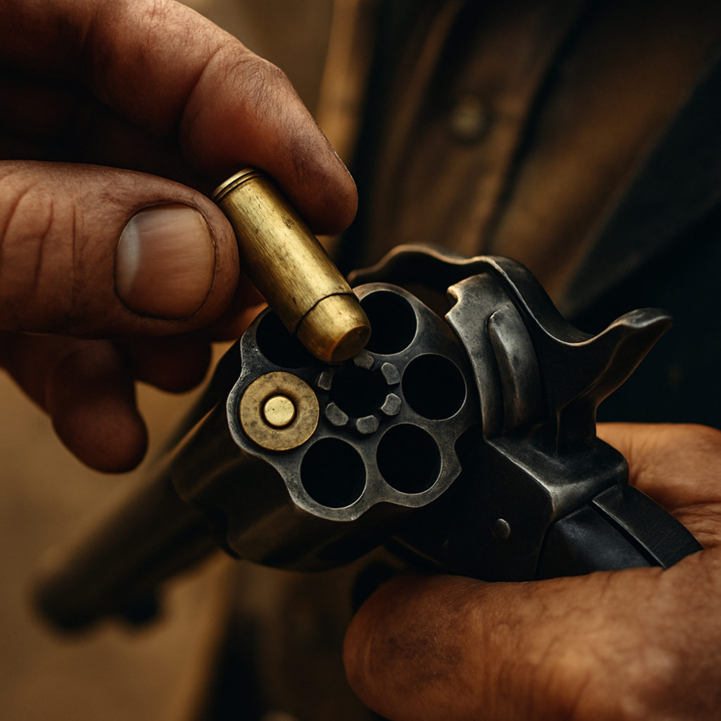 AI image of bullets being put into the chamber of a midwestern pistol